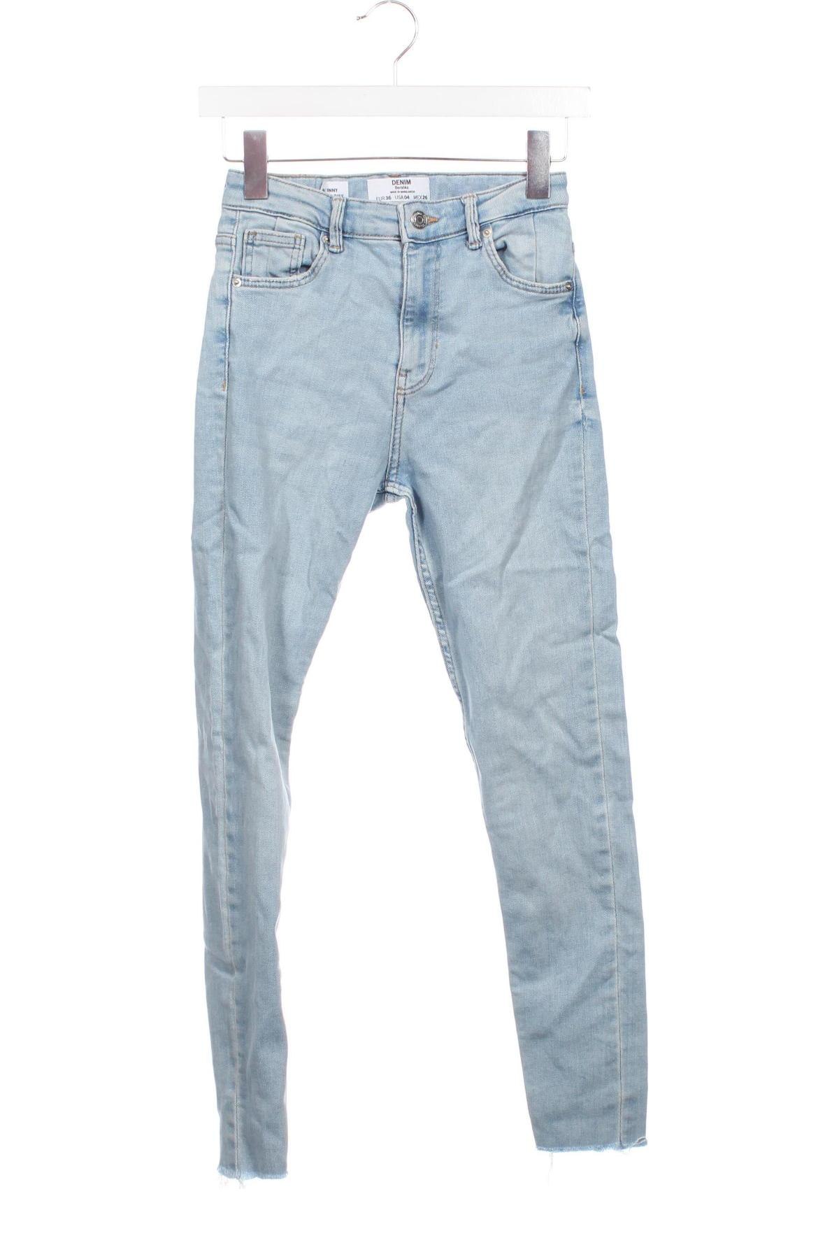 Damskie jeansy Bershka, Rozmiar S, Kolor Niebieski, Cena 35,99 zł