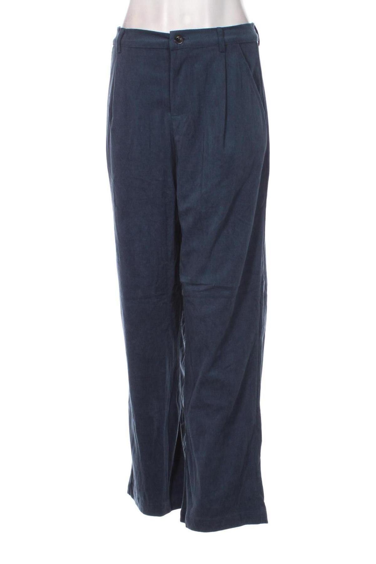 Pantaloni de velvet de femei DAZY, Mărime L, Culoare Albastru, Preț 95,99 Lei