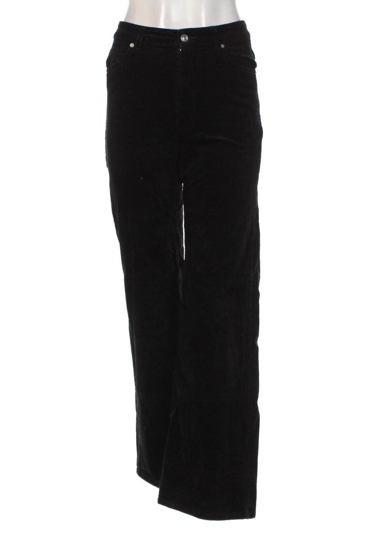 Pantaloni de velvet de femei H&M Divided, Mărime XS, Culoare Negru, Preț 38,99 Lei