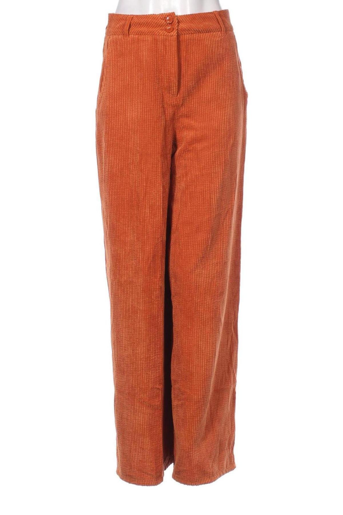 Pantaloni de velvet de femei United Colors Of Benetton, Mărime S, Culoare Portocaliu, Preț 63,99 Lei