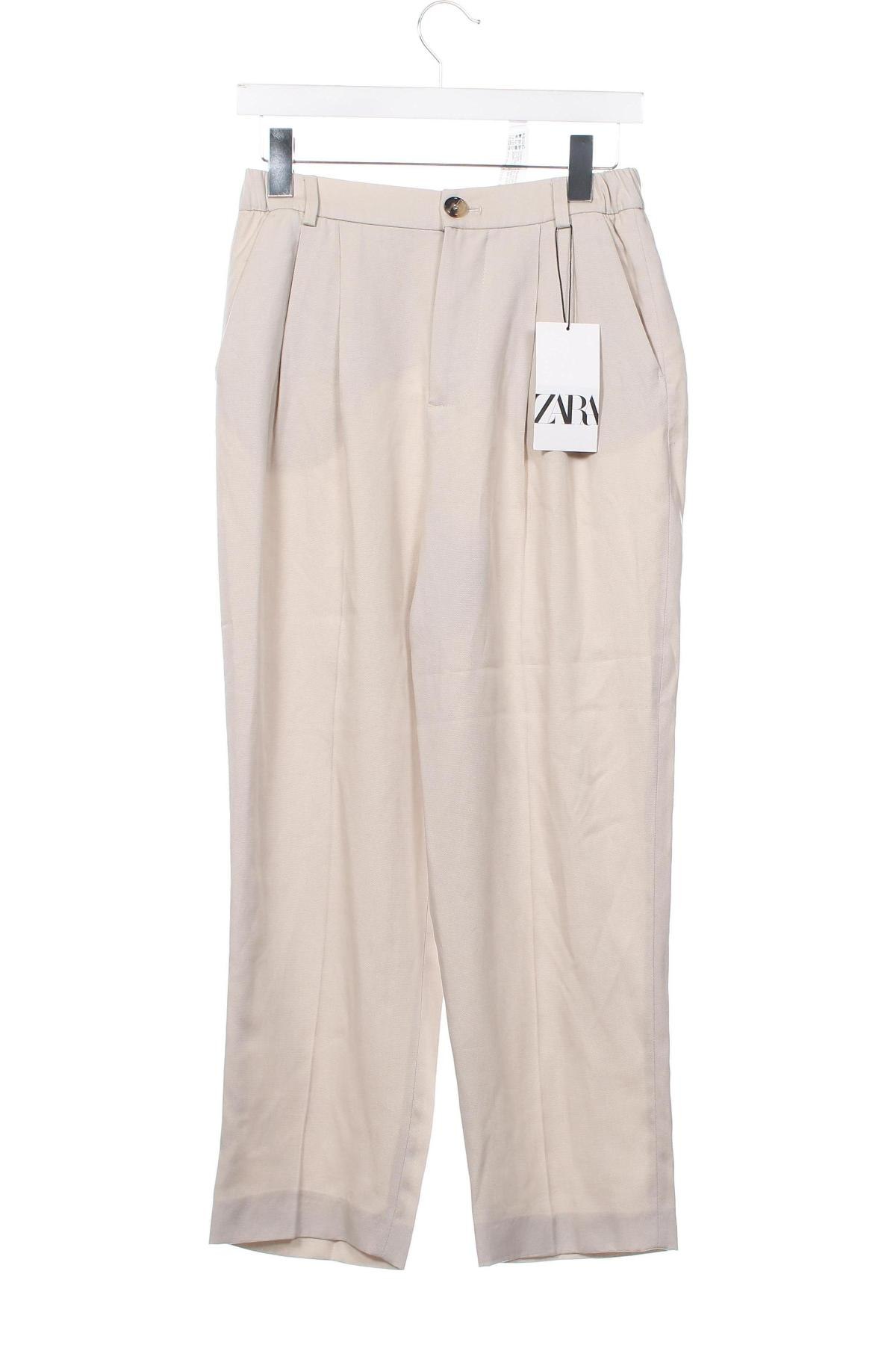 Damenhose Zara, Größe XS, Farbe Beige, Preis 22,49 €