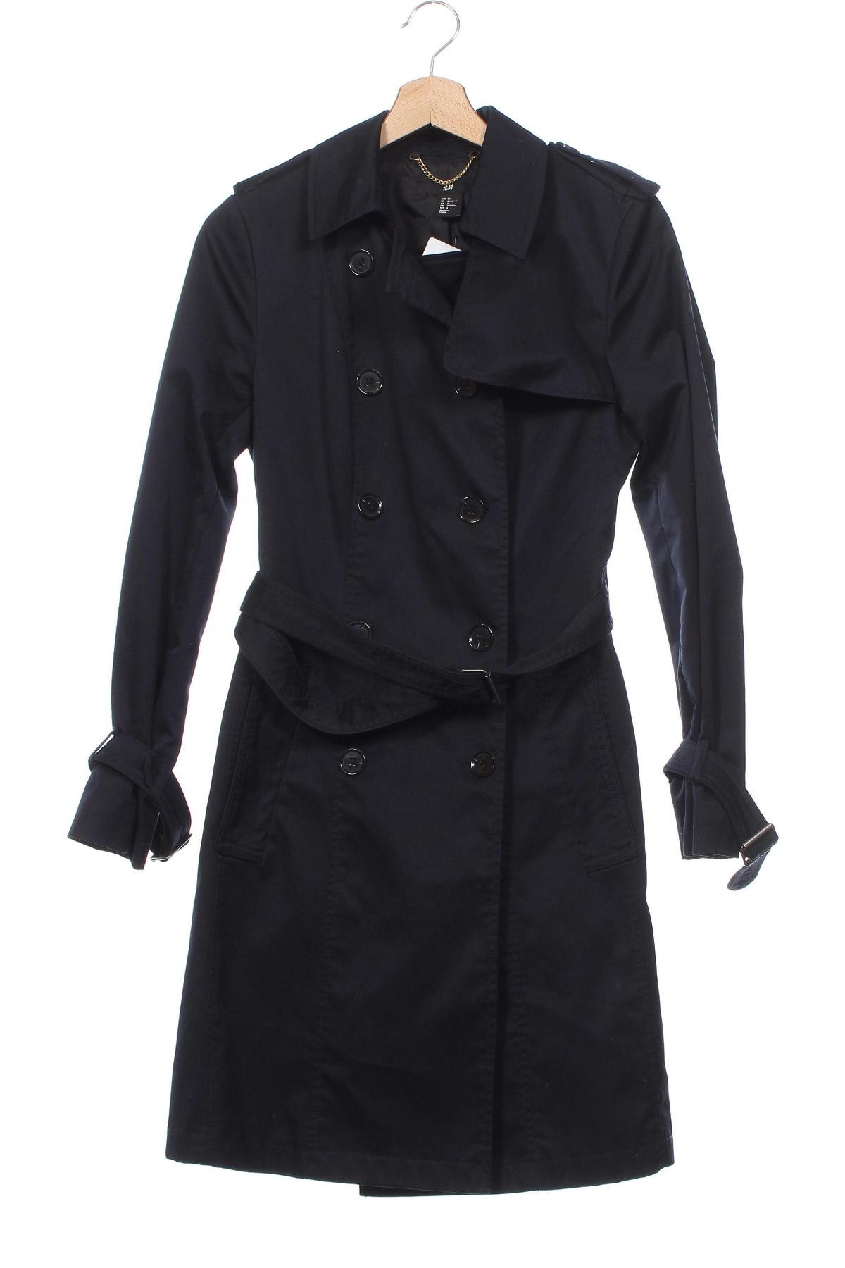 Trench de femei H&M, Mărime XS, Culoare Negru, Preț 121,99 Lei