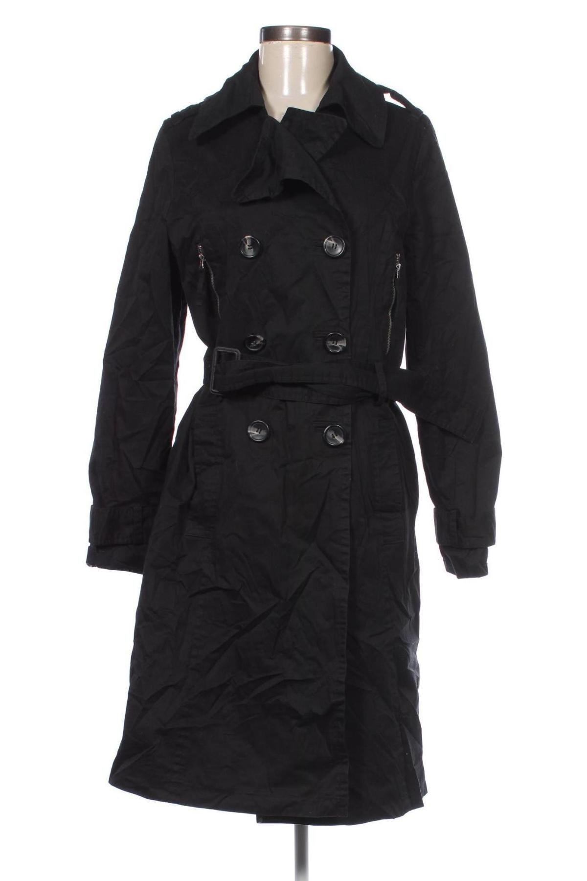 Damen Trenchcoat KappAhl, Größe S, Farbe Schwarz, Preis 47,99 €