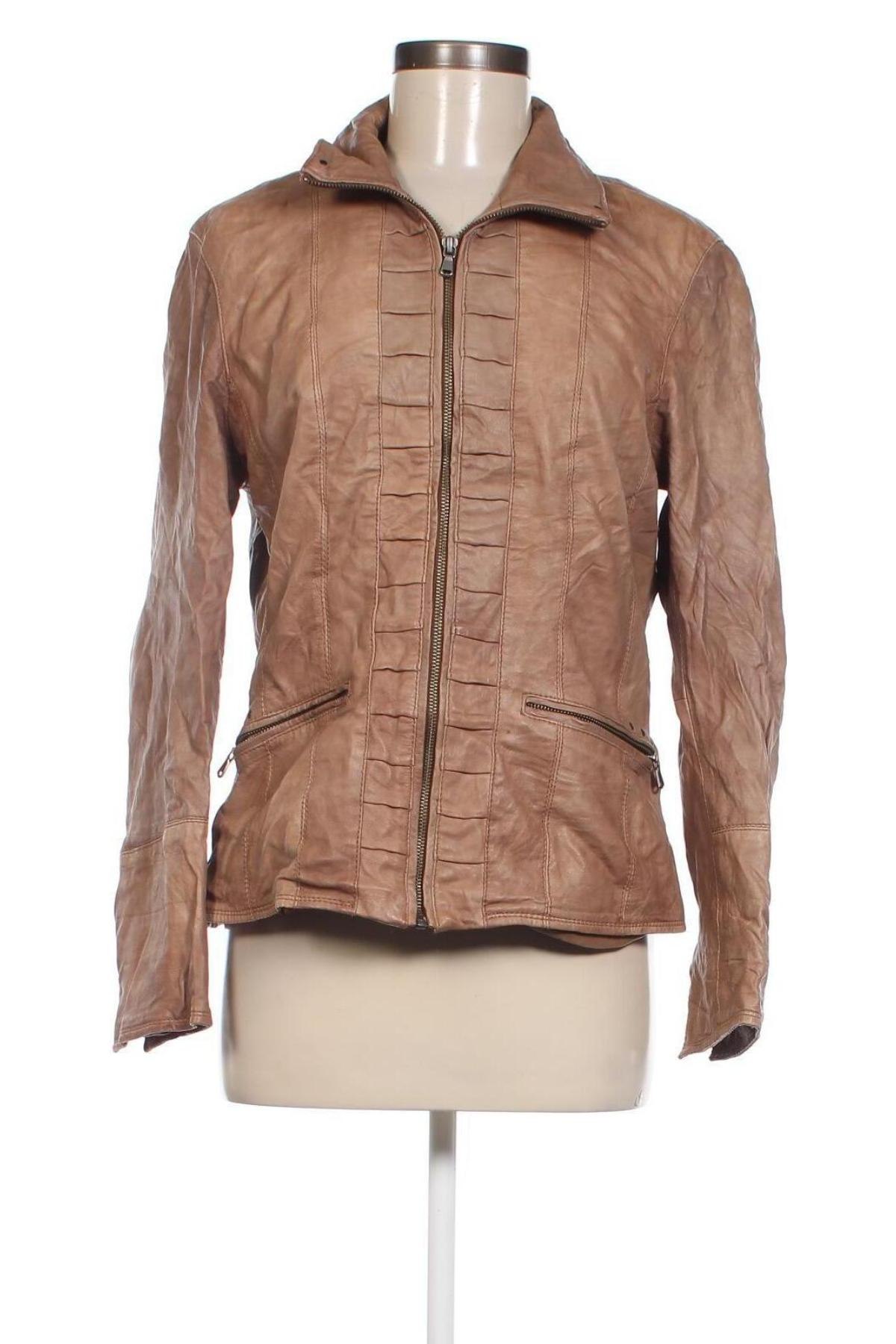 Damen Lederjacke Franco Callegari, Größe L, Farbe Beige, Preis 40,99 €