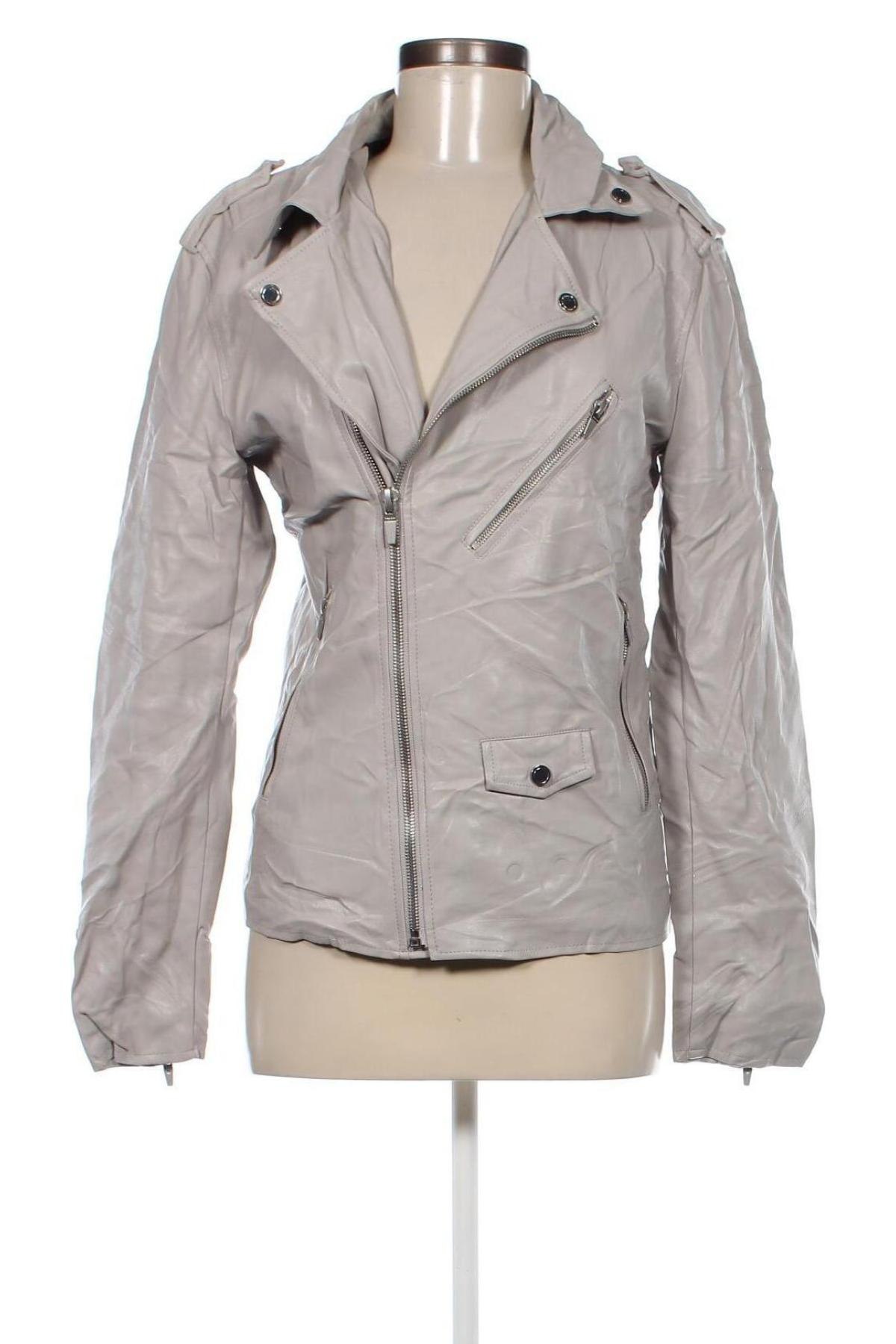 Damen Lederjacke Zara, Größe M, Farbe Beige, Preis 31,49 €