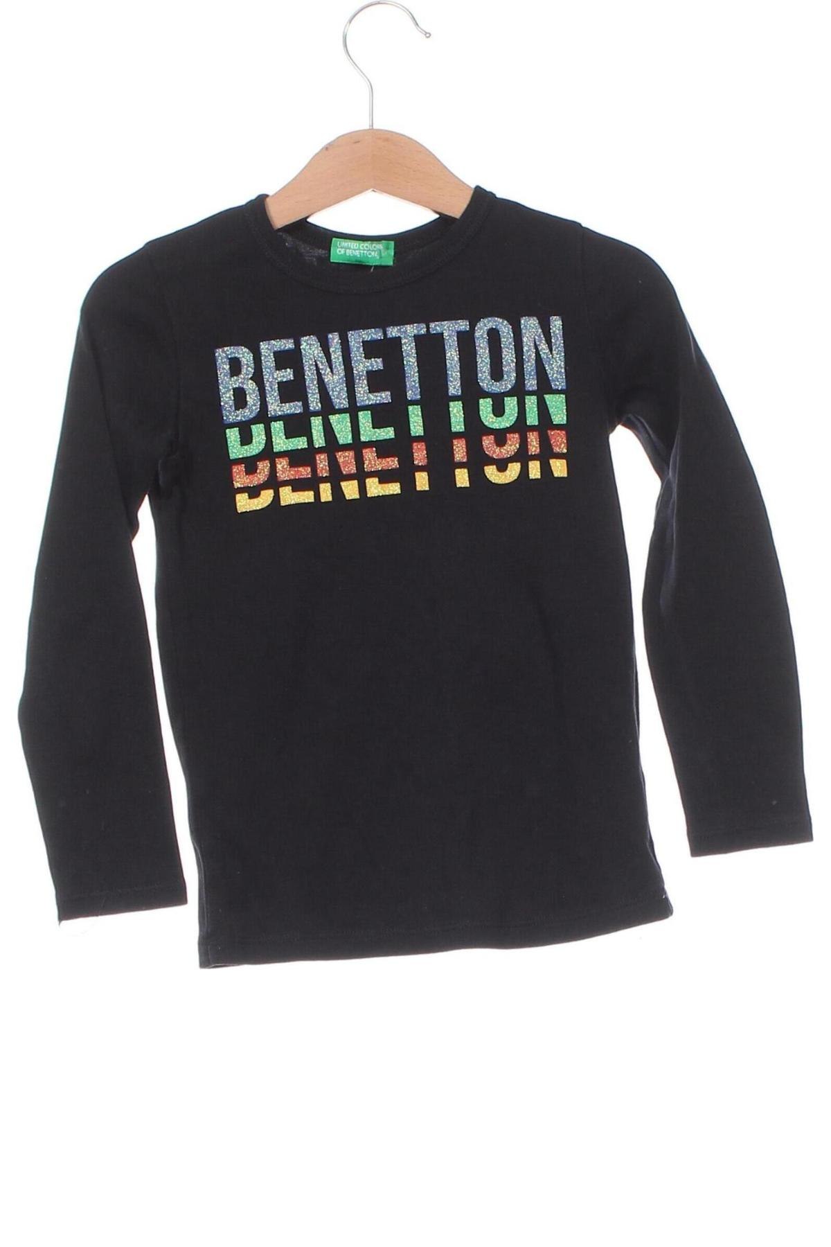 Παιδική μπλούζα United Colors Of Benetton, Μέγεθος 3-4y/ 104-110 εκ., Χρώμα Μαύρο, Τιμή 14,91 €