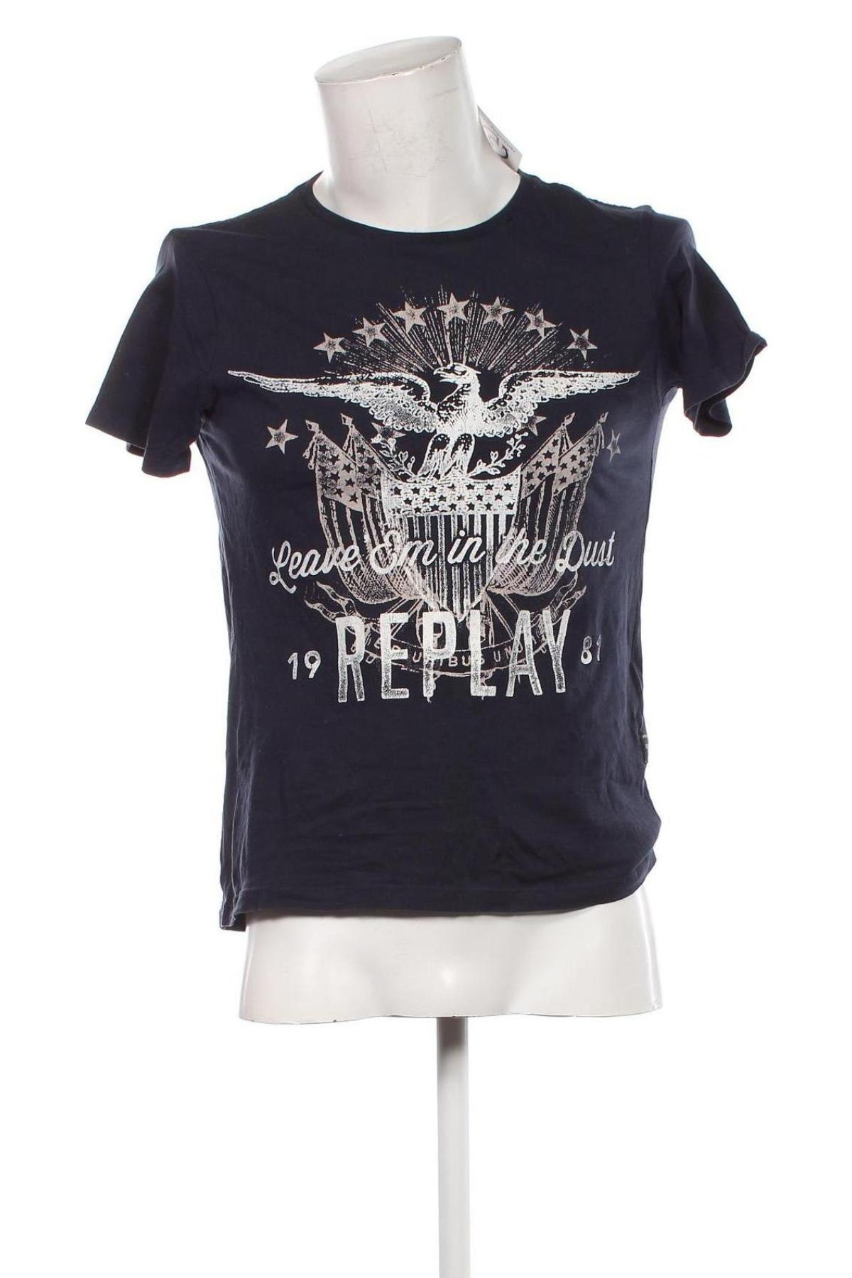 Męski T-shirt Replay, Rozmiar S, Kolor Niebieski, Cena 63,99 zł