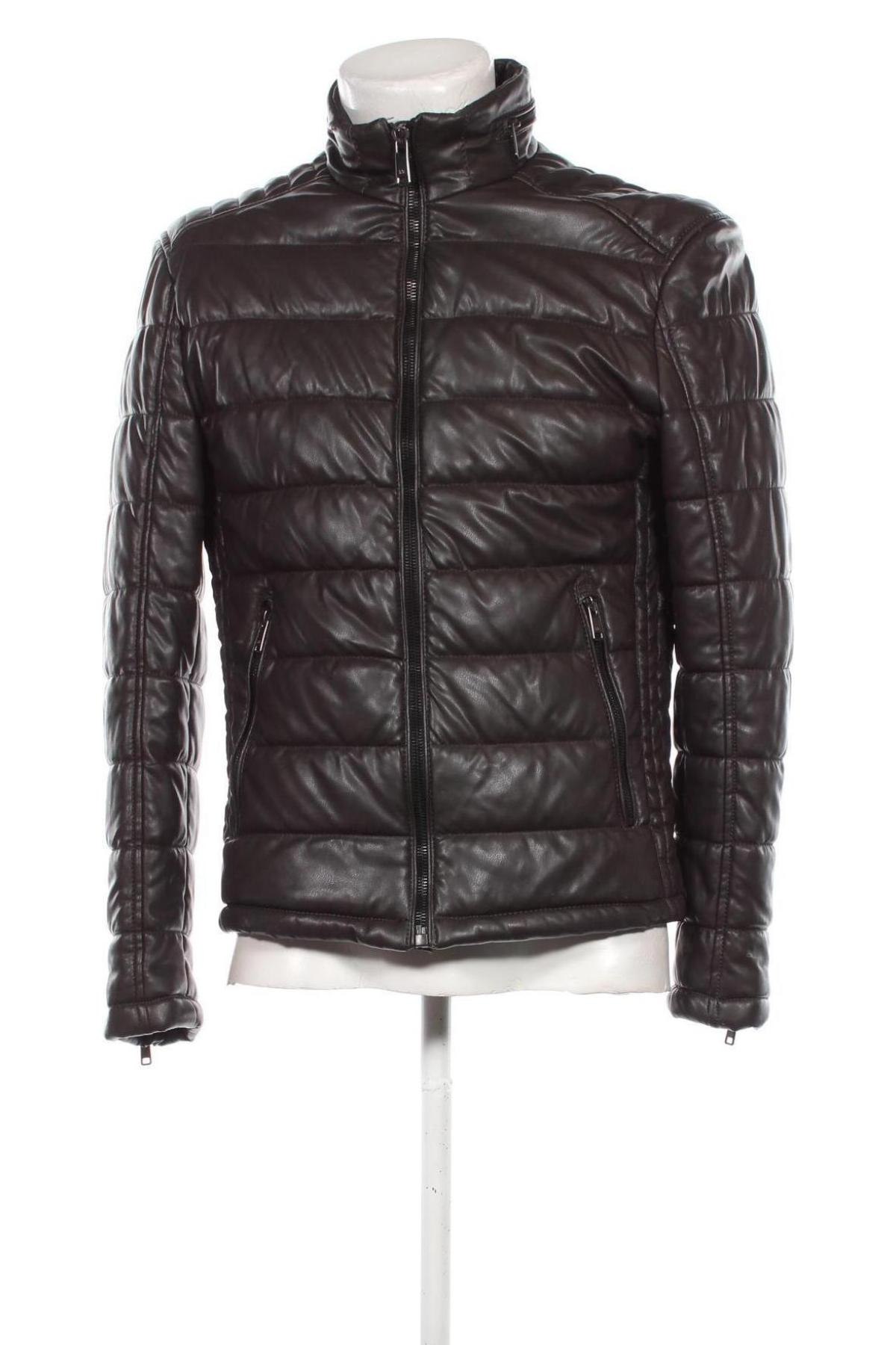 Herren Lederjacke Zara Man, Größe M, Farbe Braun, Preis 36,12 €