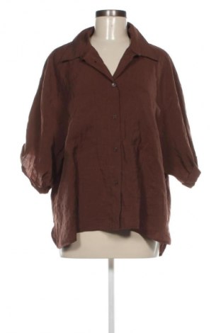 Дамска риза Zara, Размер XXL, Цвят Кафяв, Цена 22,99 лв.