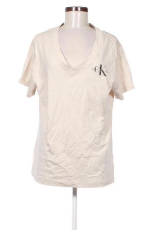 Дамска тениска Calvin Klein Jeans, Размер 4XL, Цвят Бежов, Цена 77,99 лв.