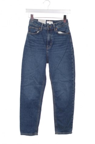 Дамски дънки H&M, Размер XS, Цвят Син, Цена 33,99 лв.