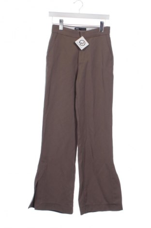 Дамски панталон Zara, Размер XS, Цвят Кафяв, Цена 27,00 лв.