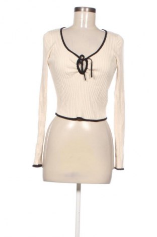 Pulover de femei Bershka, Mărime L, Culoare Bej, Preț 46,99 Lei