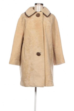 Дамско кожено палто Unbranded, Размер M, Цвят Бежов, Цена 254,99 лв.