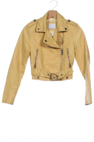 Dámská kožená bunda  Bershka, Velikost XS, Barva Žlutá, Cena  736,00 Kč