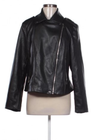 Дамско кожено яке Mango, Размер XL, Цвят Черен, Цена 51,99 лв.