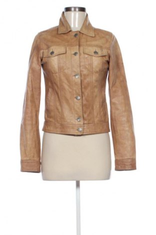 Geacă de piele pentru femei Stradivarius, Mărime S, Culoare Bej, Preț 255,00 Lei