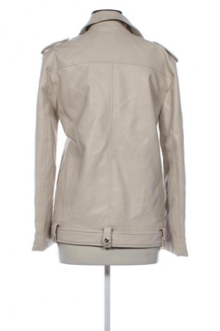 Дамско кожено яке Stradivarius, Размер S, Цвят Бежов, Цена 53,99 лв.