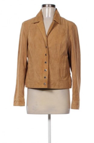 Дамско кожено яке Trussardi Jeans, Размер XL, Цвят Бежов, Цена 246,33 лв.