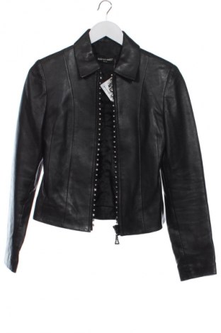 Дамско кожено яке Unbranded, Размер S, Цвят Черен, Цена 97,75 лв.