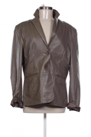 Дамско кожено яке Zara, Размер XL, Цвят Зелен, Цена 114,99 лв.