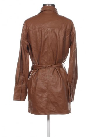 Дамско кожено яке Zara, Размер S, Цвят Кафяв, Цена 43,99 лв.