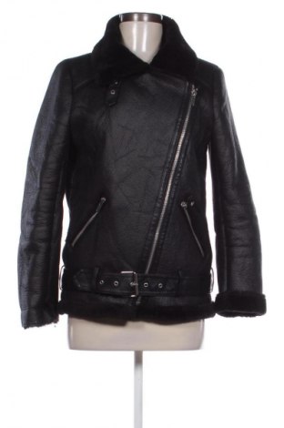 Дамско кожено яке Zara, Размер S, Цвят Черен, Цена 51,99 лв.