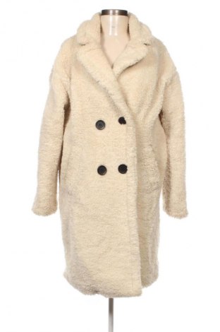 Дамско палто Bershka, Размер L, Цвят Екрю, Цена 56,99 лв.