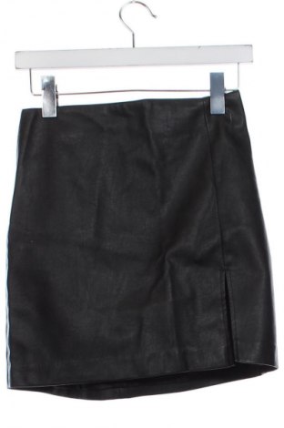 Кожена пола H&M Divided, Размер XS, Цвят Черен, Цена 19,00 лв.