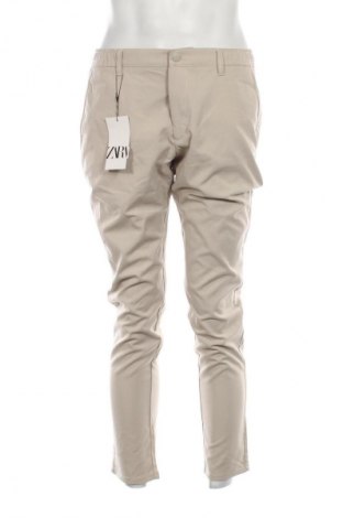 Мъжки панталон Zara, Размер L, Цвят Бежов, Цена 62,00 лв.