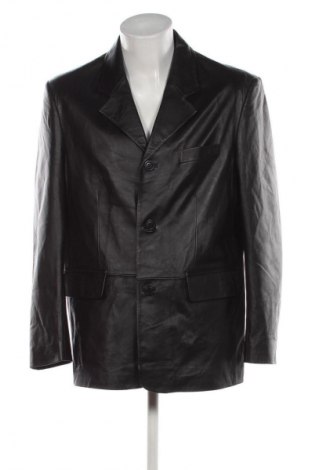 Мъжко кожено яке Unbranded, Размер L, Цвят Черен, Цена 107,99 лв.