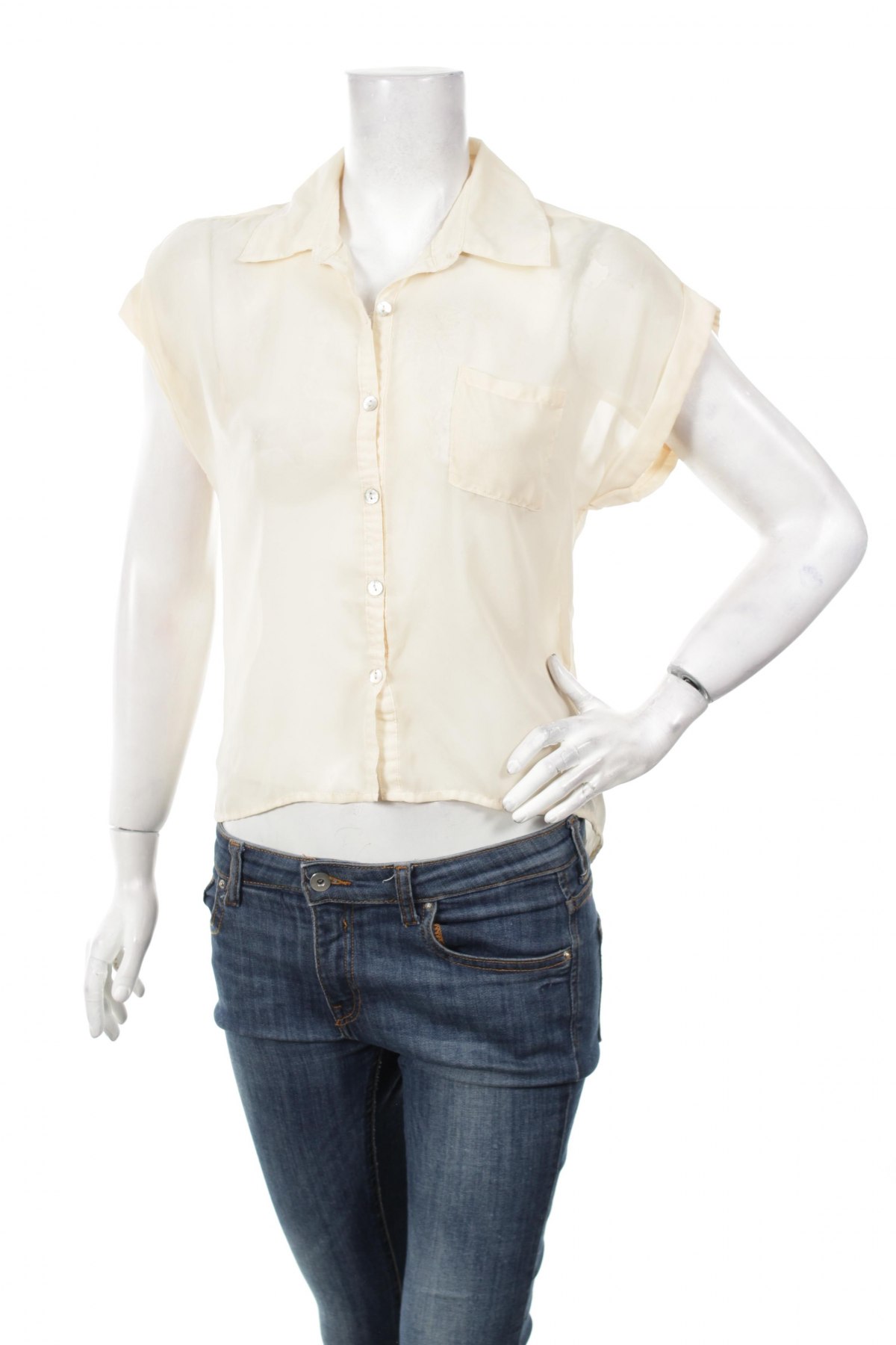 Γυναικείο πουκάμισο Xhilaration, Μέγεθος XS, Χρώμα Εκρού, Τιμή 9,28 €