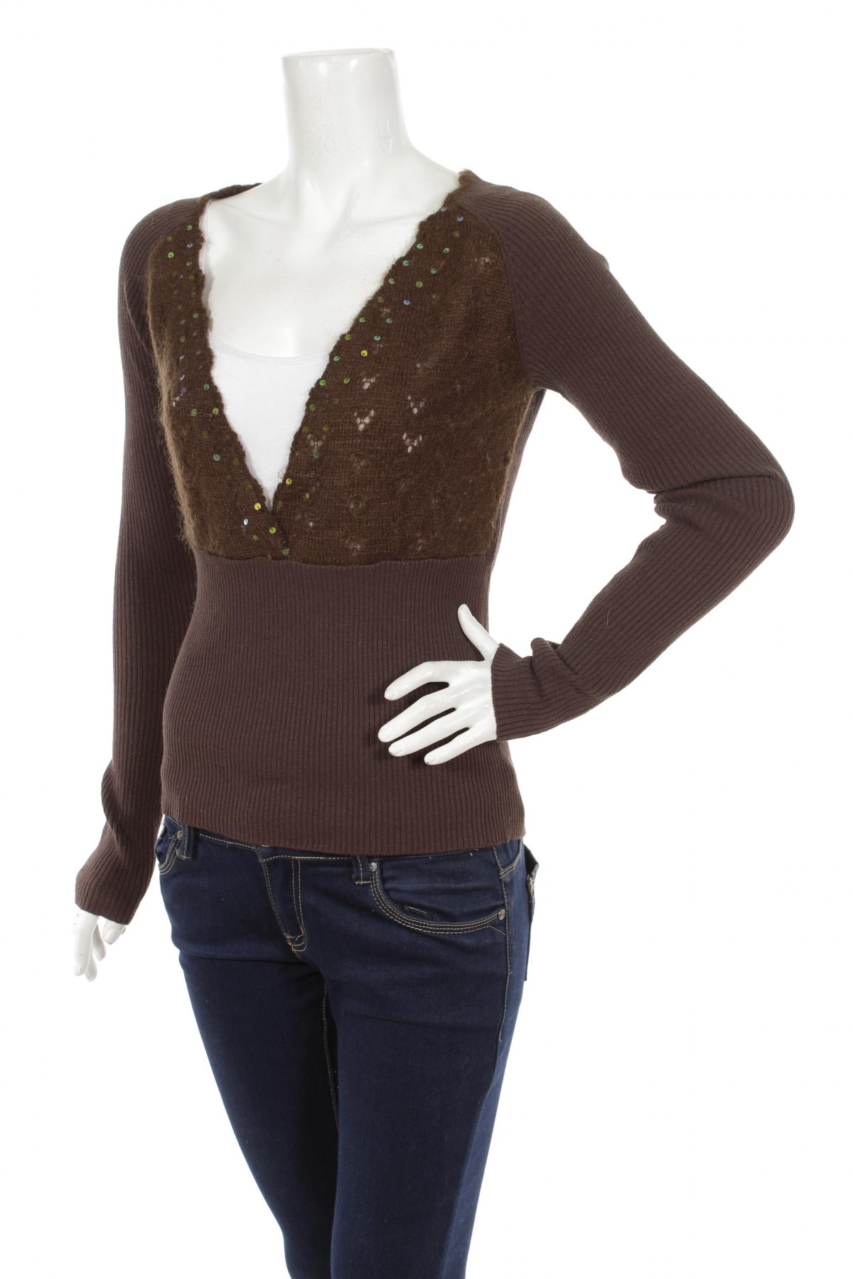 Дамски пуловер Voice Of Europe, Размер M, Цвят Кафяв, Цена 35,70 лв.