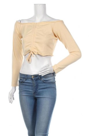 Дамска блуза Missguided, Размер L, Цвят Бежов, 50% полиестер, 45% памук, 5% еластан, Цена 4,21 лв.