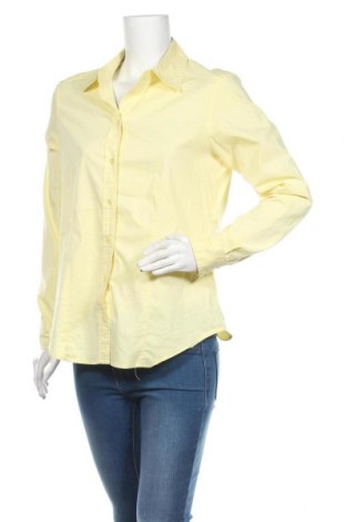 Дамска риза New York & Company, Размер L, Цвят Жълт, 67% памук, 28% полиестер, 4% еластан, 1% метални нишки, Цена 12,36 лв.