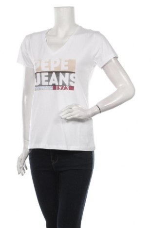 Damski T-shirt Pepe Jeans, Rozmiar L, Kolor Biały, 95% bawełna, 5% elastyna, Cena 144,63 zł