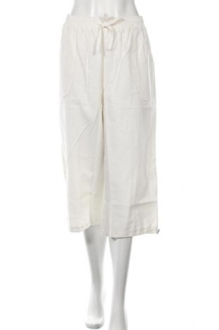 Дамски панталон, Размер XL, Цвят Бял, 55% лен, 45% памук, Цена 18,90 лв.