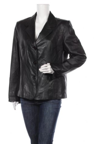 Дамско кожено яке, Размер XL, Цвят Черен, Естествена кожа, Цена 33,39 лв.