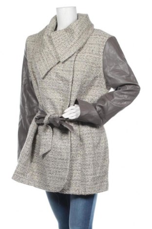 Дамско палто Tahari, Размер XL, Цвят Сив, Полиестер, вълна, други нишки, еко кожа, Цена 33,86 лв.