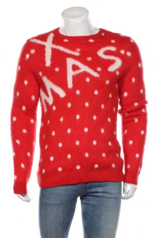 Męski sweter ASOS, Rozmiar M, Kolor Czerwony, 43%akryl, 29% poliamid, 14% wełna, 13% moher, 1% elastyna, Cena 112,20 zł