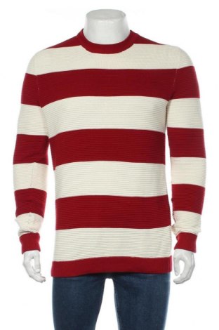 Мъжки пуловер Bershka, Размер L, Цвят Червен, 50% памук, 50% акрил, Цена 20,96 лв.