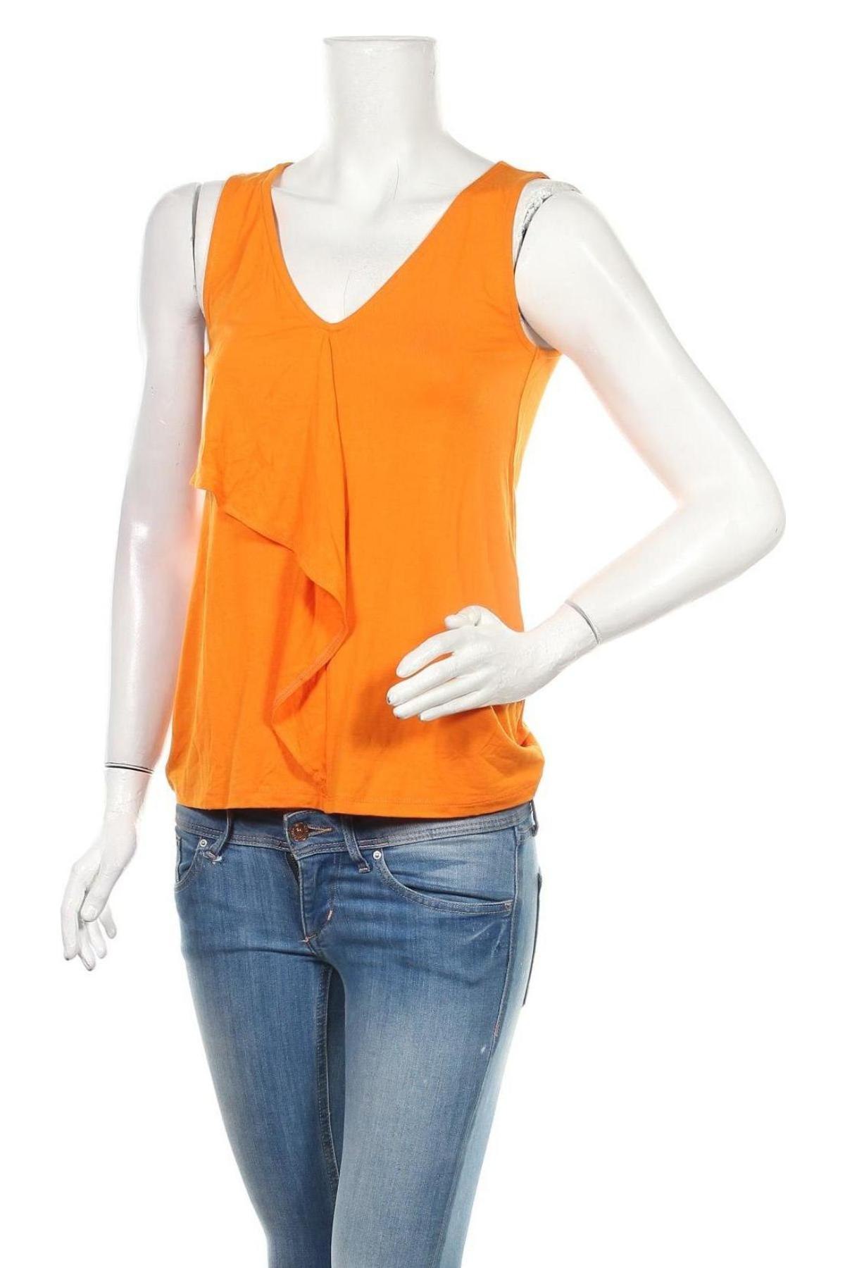 Γυναικείο αμάνικο μπλουζάκι Kiomi, Μέγεθος XS, Χρώμα Πορτοκαλί, 93% βισκόζη, 7% ελαστάνη, Τιμή 7,42 €