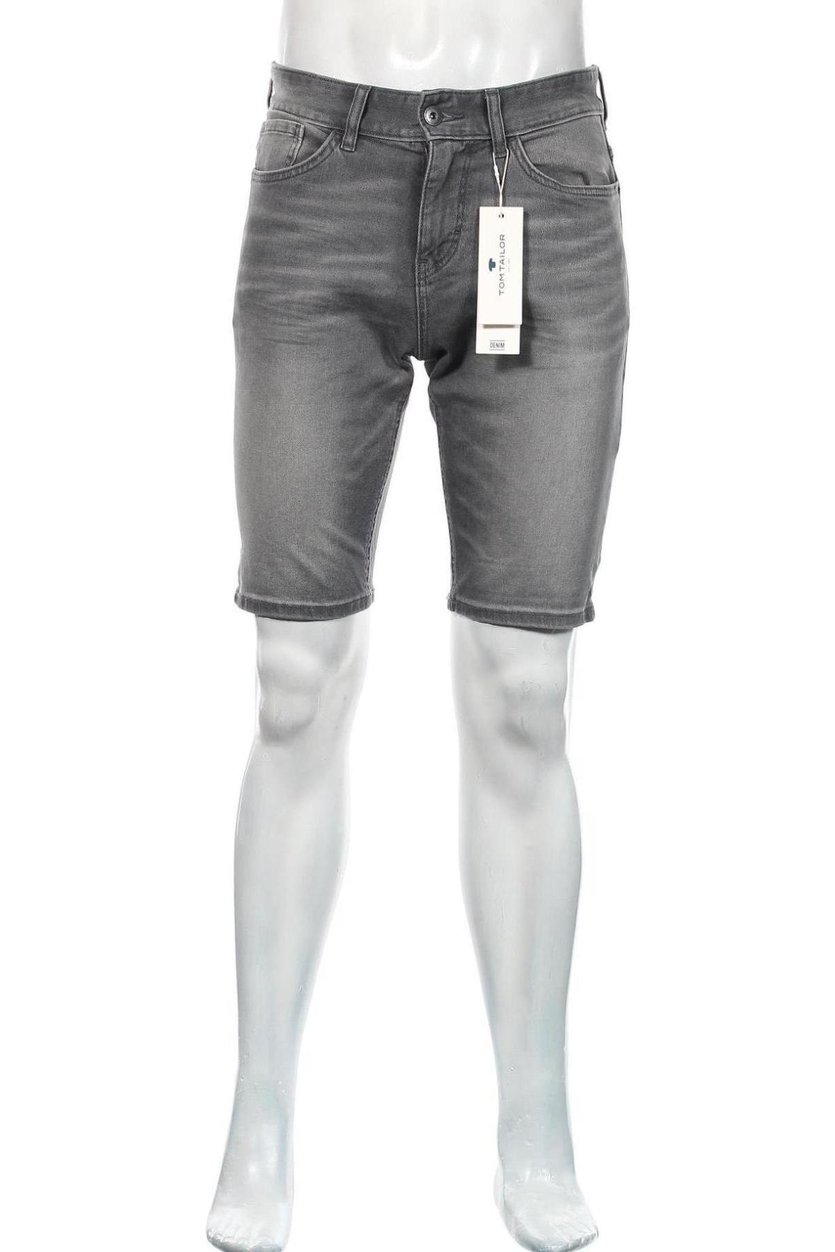 Мъжки къс панталон Tom Tailor, Размер S, Цвят Сив, 99% памук, 1% еластан, Цена 37,95 лв.
