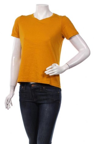 Γυναικείο t-shirt Bershka, Μέγεθος S, Χρώμα Κίτρινο, Βαμβάκι, Τιμή 14,23 €