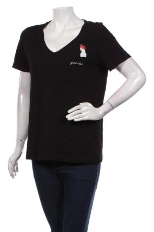 Γυναικείο t-shirt S.Oliver, Μέγεθος M, Χρώμα Μαύρο, Βαμβάκι, Τιμή 25,26 €
