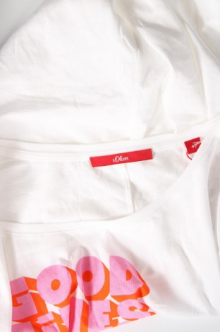 Γυναικείο t-shirt S.Oliver, Μέγεθος L, Χρώμα Λευκό, Βαμβάκι, Τιμή 12,63 €