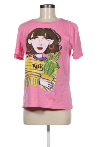 Γυναικείο t-shirt Zara, Μέγεθος L, Χρώμα Ρόζ , Βαμβάκι, Τιμή 14,23 €