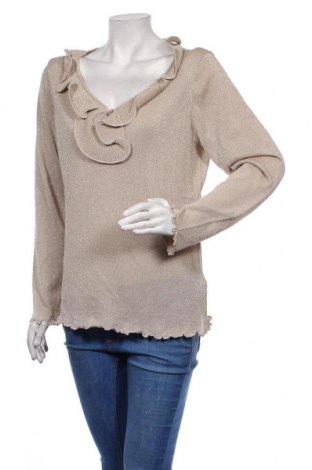 Дамски пуловер Ashley Brooke, Размер M, Цвят Бежов, 77% вискоза, 23% метални нишки, Цена 34,20 лв.