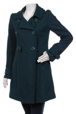 Дамско палто H&M Divided, Размер M, Цвят Син, 65% вълна, 35% вискоза, Цена 140,00 лв.