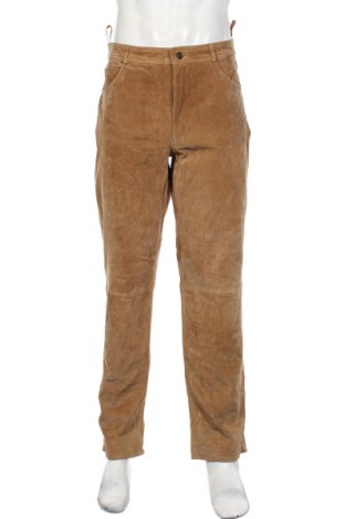 Мъжки кожен панталон Jcc, Размер L, Цвят Бежов, Естествен велур, Цена 126,00 лв.
